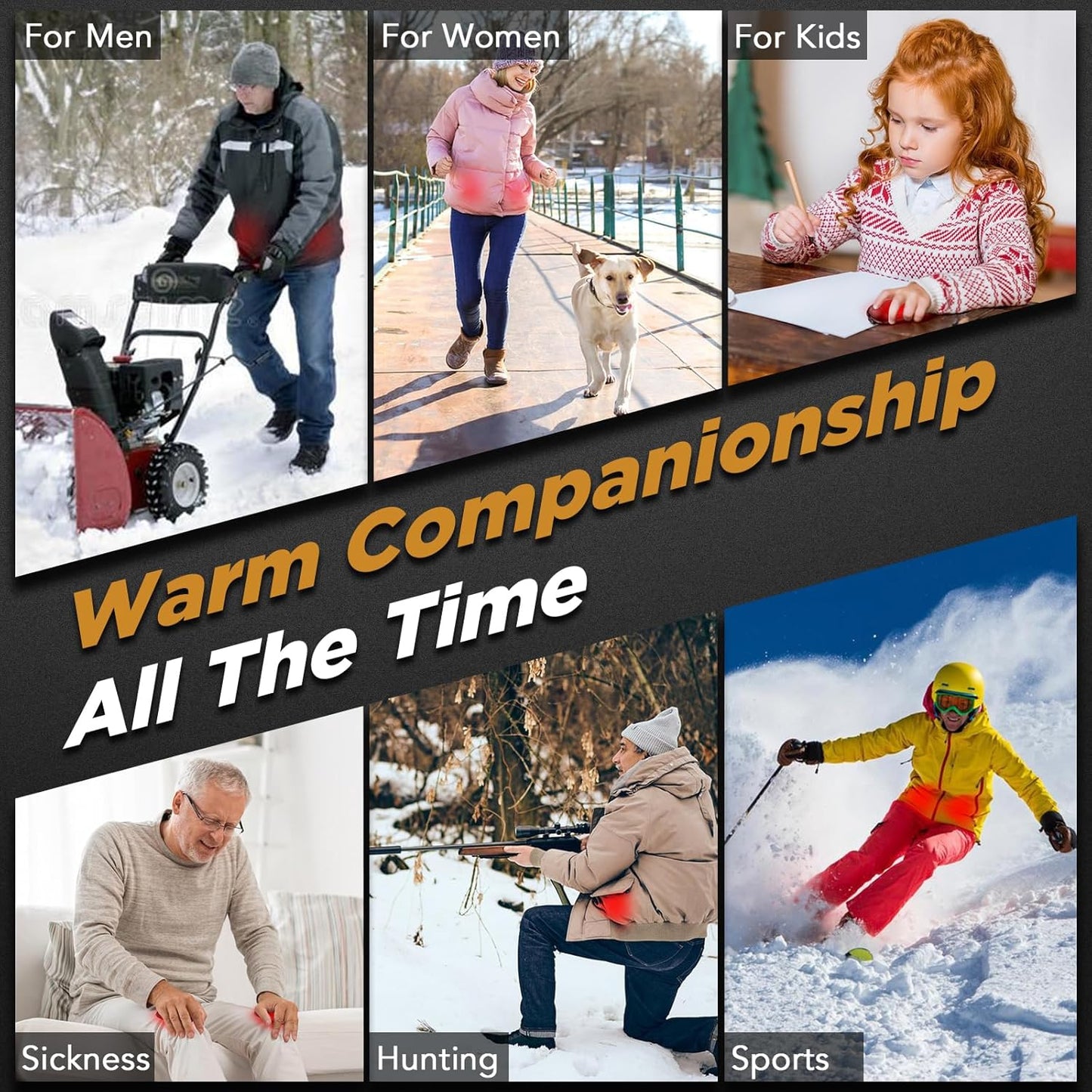 Behome 2Pack Magnetic Hand Warmers Rechargeable, Electric Hand Warmers With 3 Temperature Settings, Portable Pocket Heater for Winter & Outdoor, Gift for Men Women