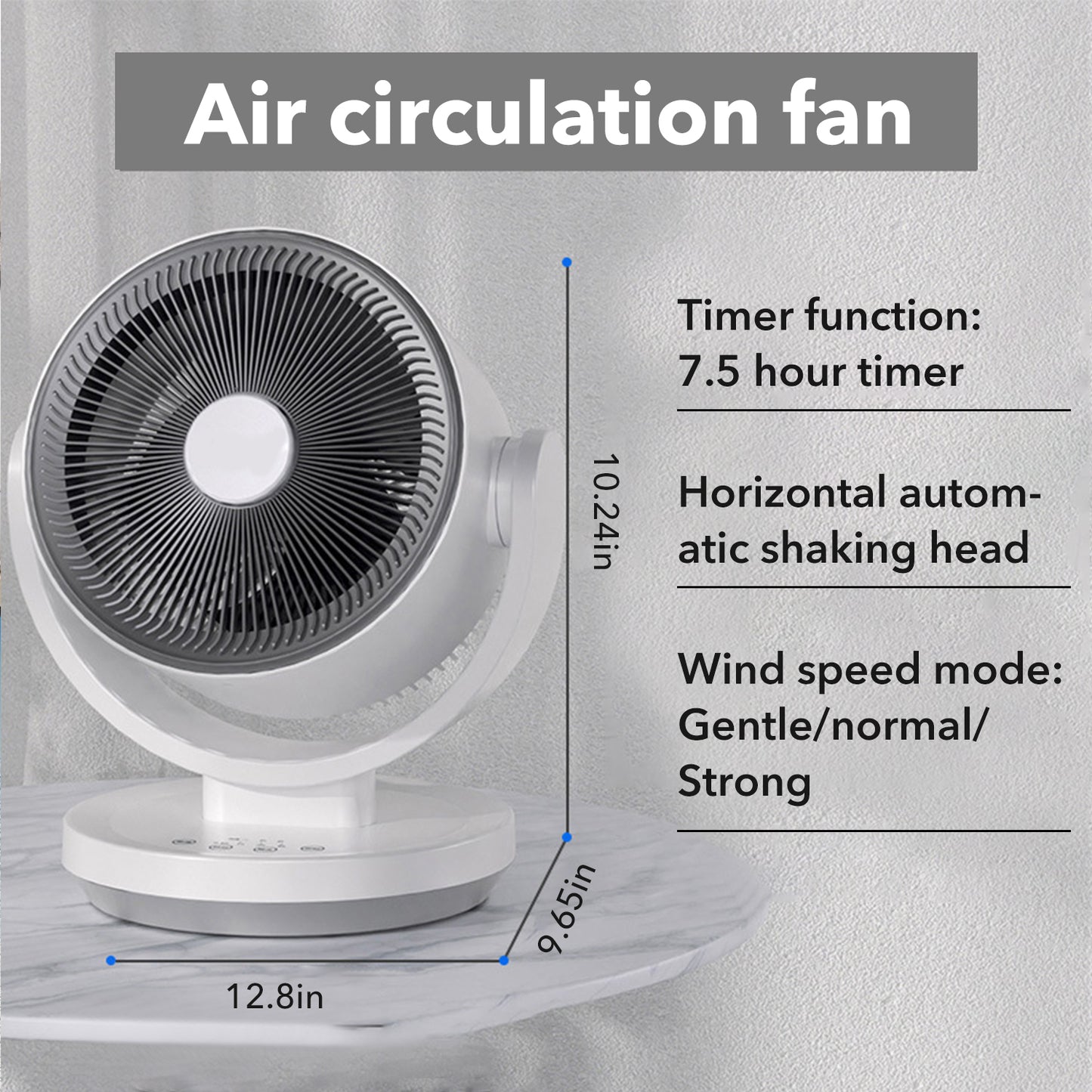 BN-LINK Desk Fan With 3 Speeds & Timer, 10’’ Quiet Air Circulator Fans, Touch Operation, 90°Auto-Oscillating Fan With Aromatherapy Box, Smart Table Fan For Bedroom, Home And Office