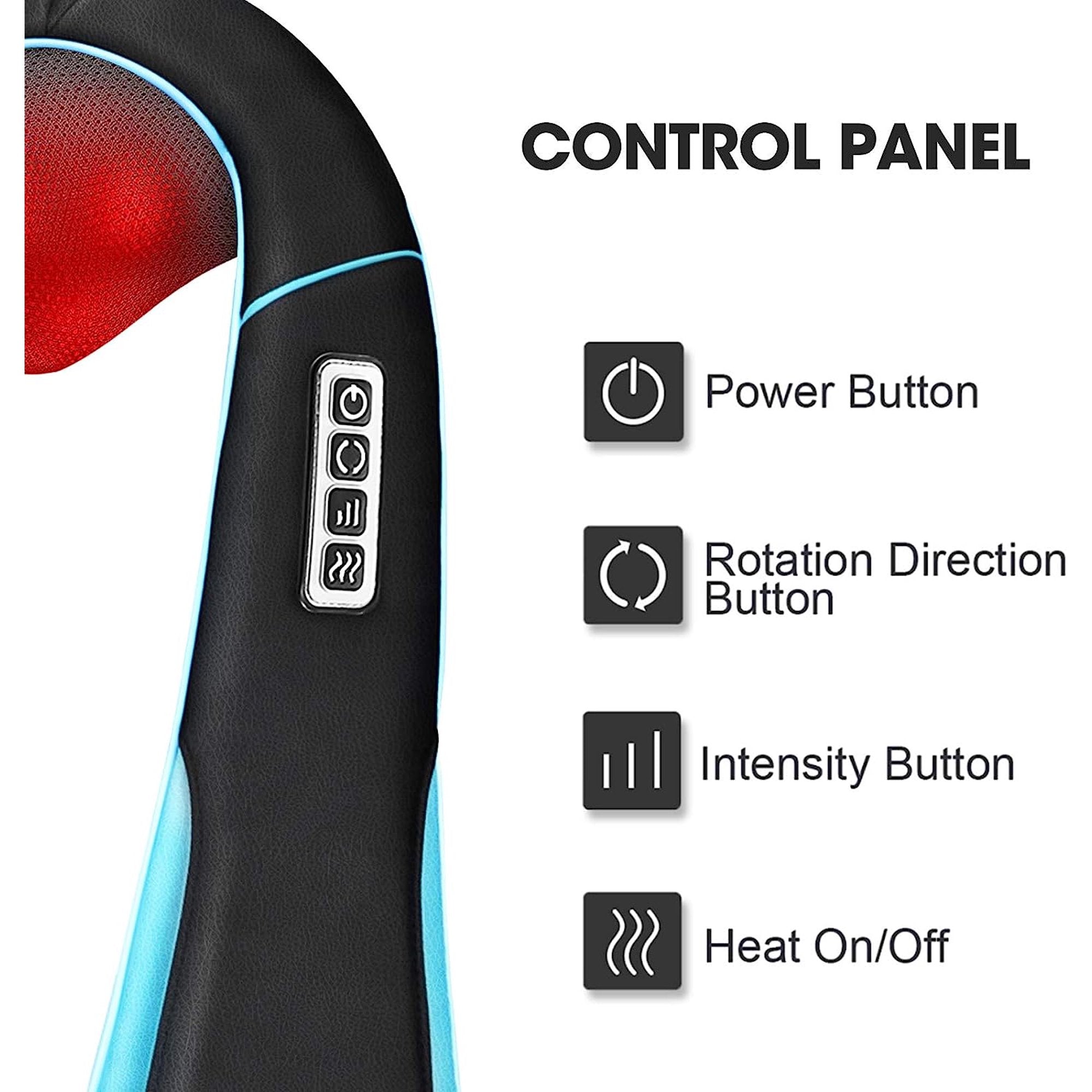 Behome Neck and Back Massager with Soothing Heat, Three gears, Electric Deep Tissue 3D Kneading Massager for Shoulder, Leg, Full Body Muscle Pain Relief, Office and Home Use