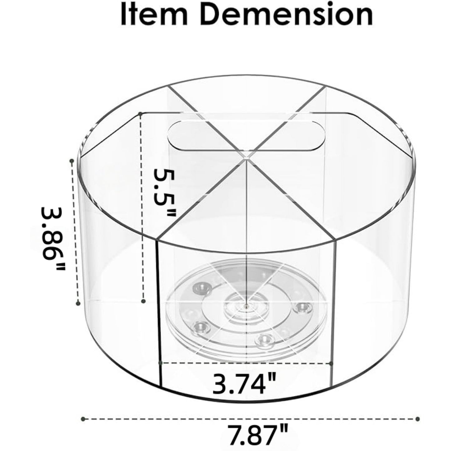 Behome Marker Organizer, 360-Degree Rotating Pencil Holder, Rotating Desk Acrylic Office Organizer with 6 Compartments, Art Supply Storage Organizer for School Home