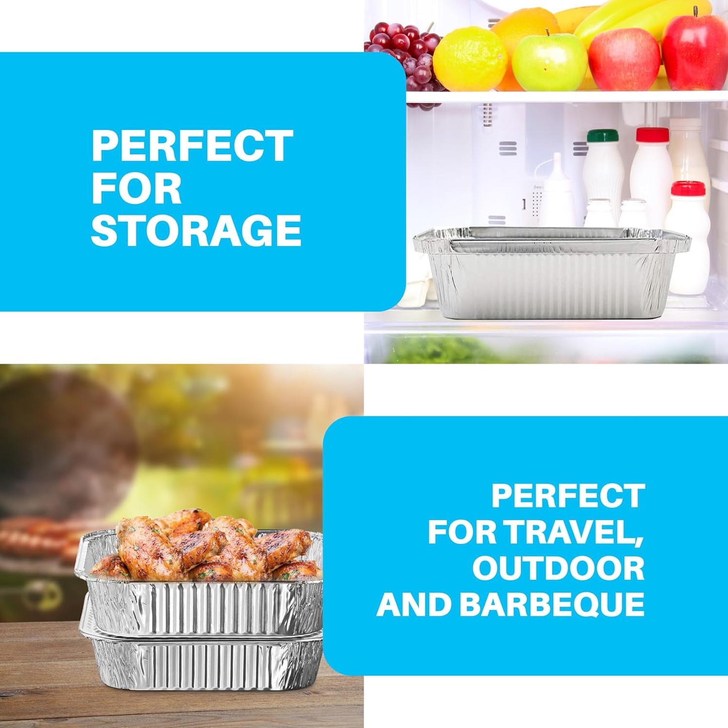 Behome 30 Pack Aluminum Pans, 8x8 Square Disposable Aluminum Baking Cake Pans, Heavy Duty Aluminum Roasting Trays for Baking, Cooking Food
