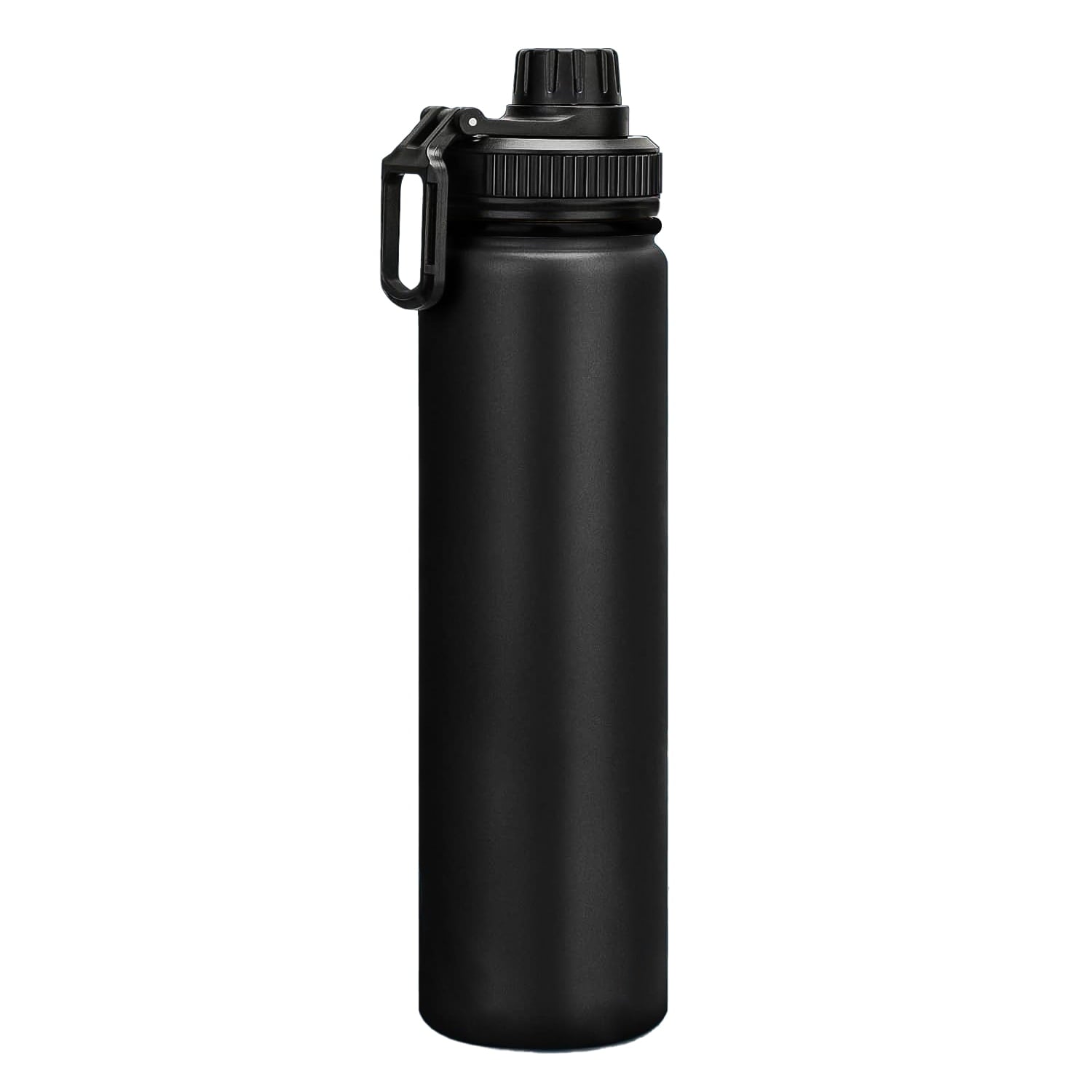 BN-LINK 25oz Insulated Sports Water Bottle, Double Wall Vacuum & Stainless Steel, Leak Proof & BPA-Free, Keeps Cold and Hot, Great for Travel, Hiking, Biking, Running (Black)