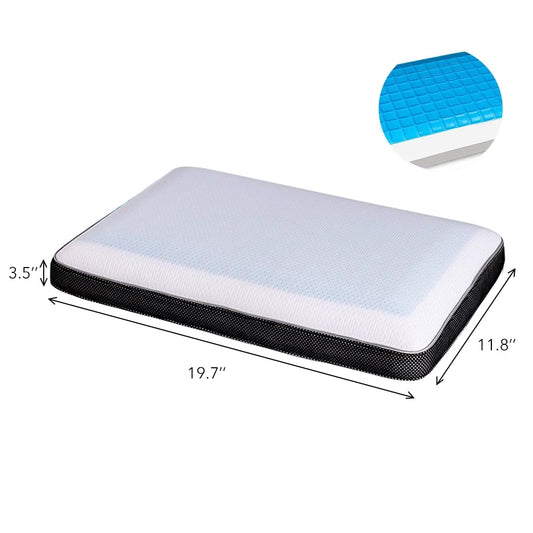 BN-LINK Reversible Cool Gel and Memory Foam Double-Sided Pillow, Soft and Comfortable Orthopedic Support, for All-Season, Washable Cover, Small Size