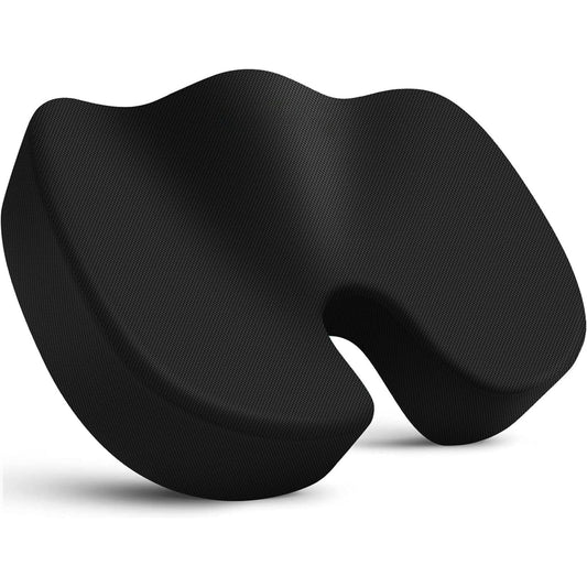 BN-LINK Seat Cushion, Office Chair Cushions Butt Pillow for Car Long Sitting, Memory Foam Chair Pad for Back, Tailbone Pain Relief (Black)