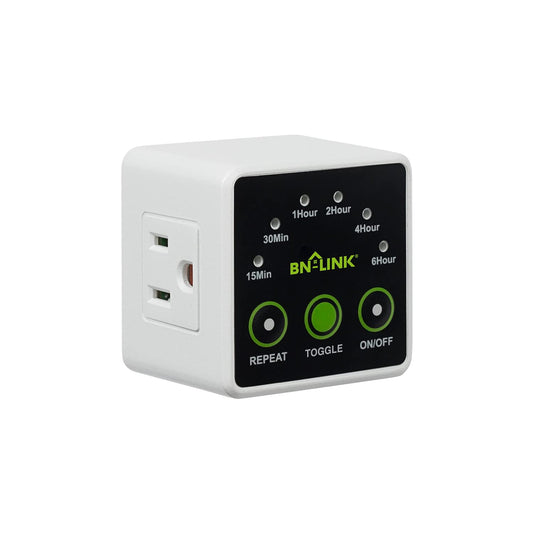 BN-LINK Smart Digital Countdown Timer, Repeat Cycle Timer with 3-Prong Grounded Outlet for Lamps, Light and Home Appliances, 15A/1875W