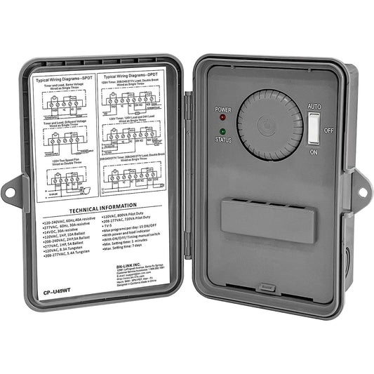 BN-LINK Smart Wi-Fi Pool Pump Timer, 2HP 40A Max, 120-277 VAC, ETL Listed