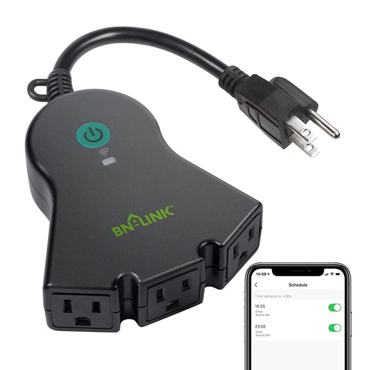 BN-LINK Smart WiFi Heavy Duty Outdoor Outlet, Timer and Countdown Function, No Hub Required for Outdoor Lights, Compatible with Alexa and Google Assistant, 2.4 GHz Network only