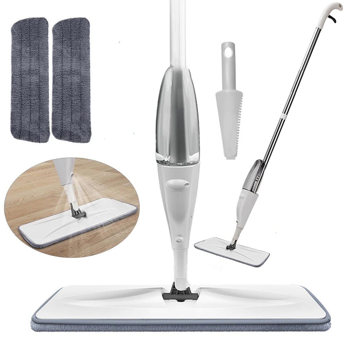 BN-LINK Spray Mop for Floor Cleaning with 2 Washable Pads, Wet Dry Microfiber Mop with 500 ml Refillable Bottle for Kitchen Wood Floor Hardwood Laminate Ceramic Tiles Floor Dust Cleaning