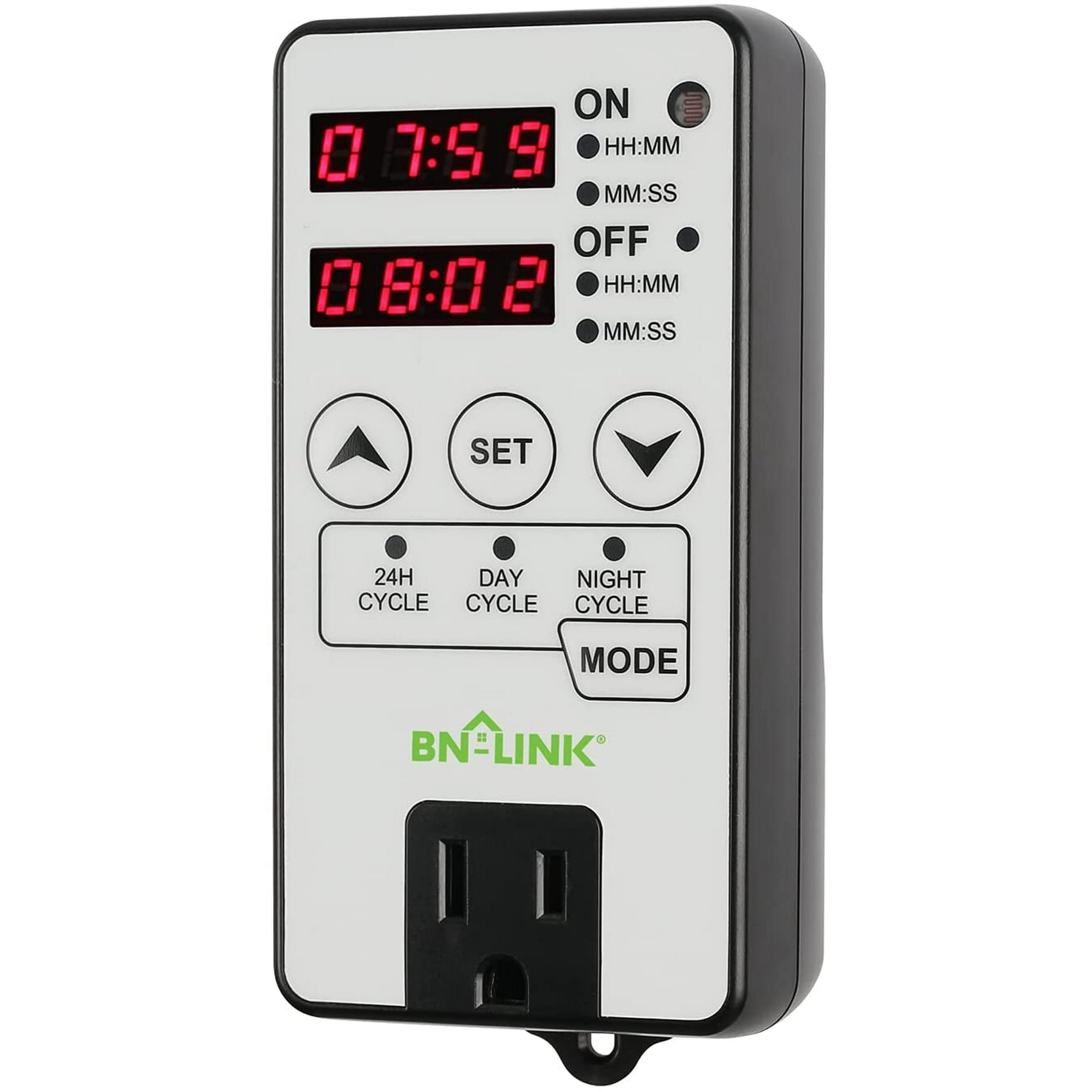 BN-LINK Timer Outlet Short Period Repeat Cycle Intermittent Digital Timer, Interval Timer - Day, Night, or 24 Hour Operation, Programmable Plug-in Timer for Appliances Electrical Outlets 15A/1875W