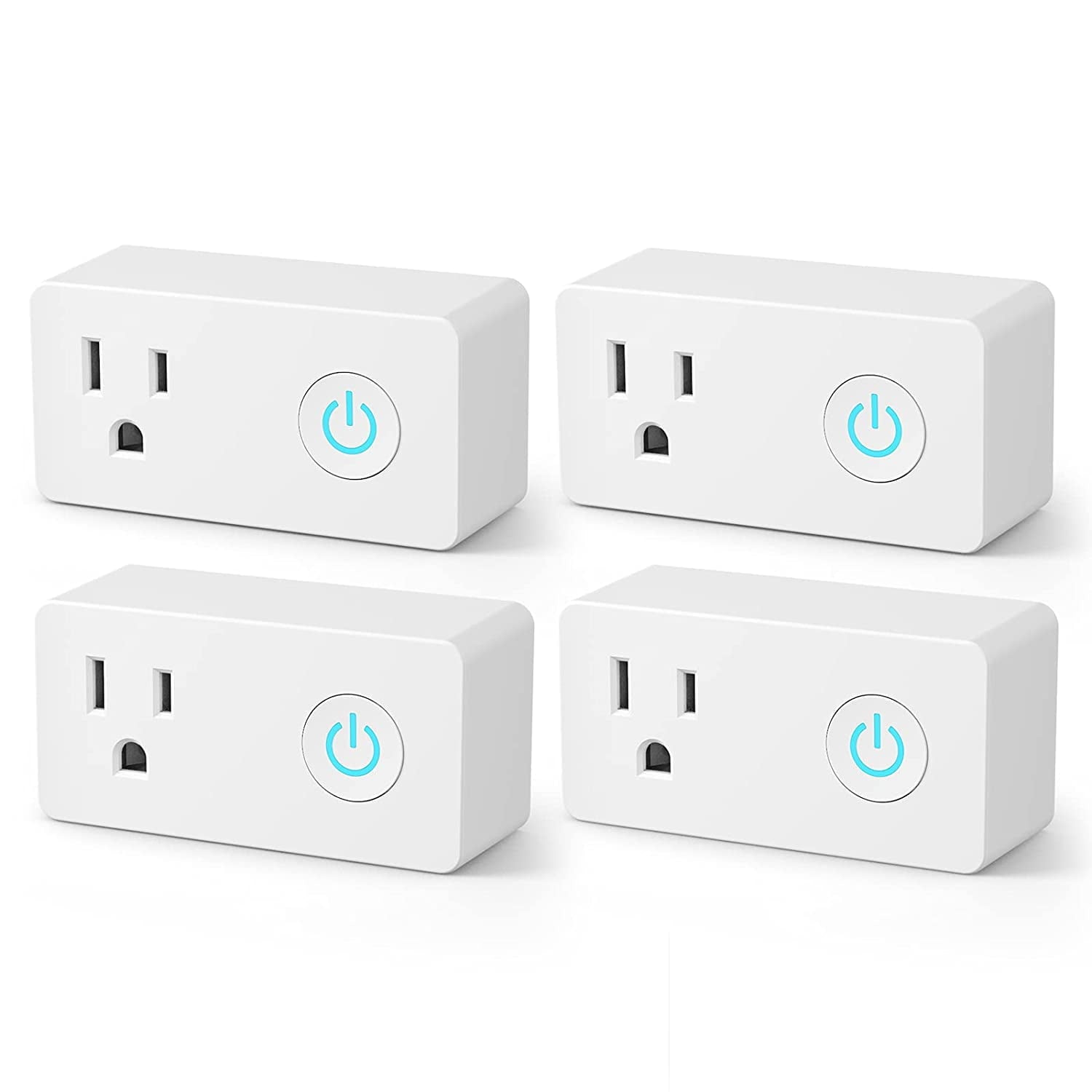 BN-LINK WiFi Heavy Duty Smart Plug Outlet, No Hub Required with Timer Function, White, Compatible with Alexa and Google Assistant, 2.4 Ghz Network Only (4 Pack)