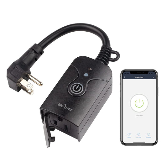 BN-Link Smart Wifi Plug Outlet, Remote Control by App, Compatible with Alexa and Google Assistant, Weatherproof, Requires 2.4 GHz Wifi, ETL Listed