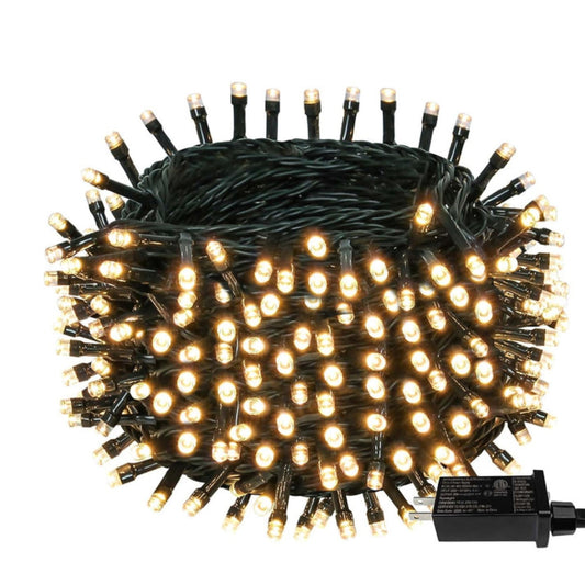BN-LINK 99FT 300 LED String Lights, Plug-in Outdoor/Indoor Christmas Tree Lights with 8 Modes, Waterproof String Lights for House Yard, Patio & Xmas Decorations(Warm White)