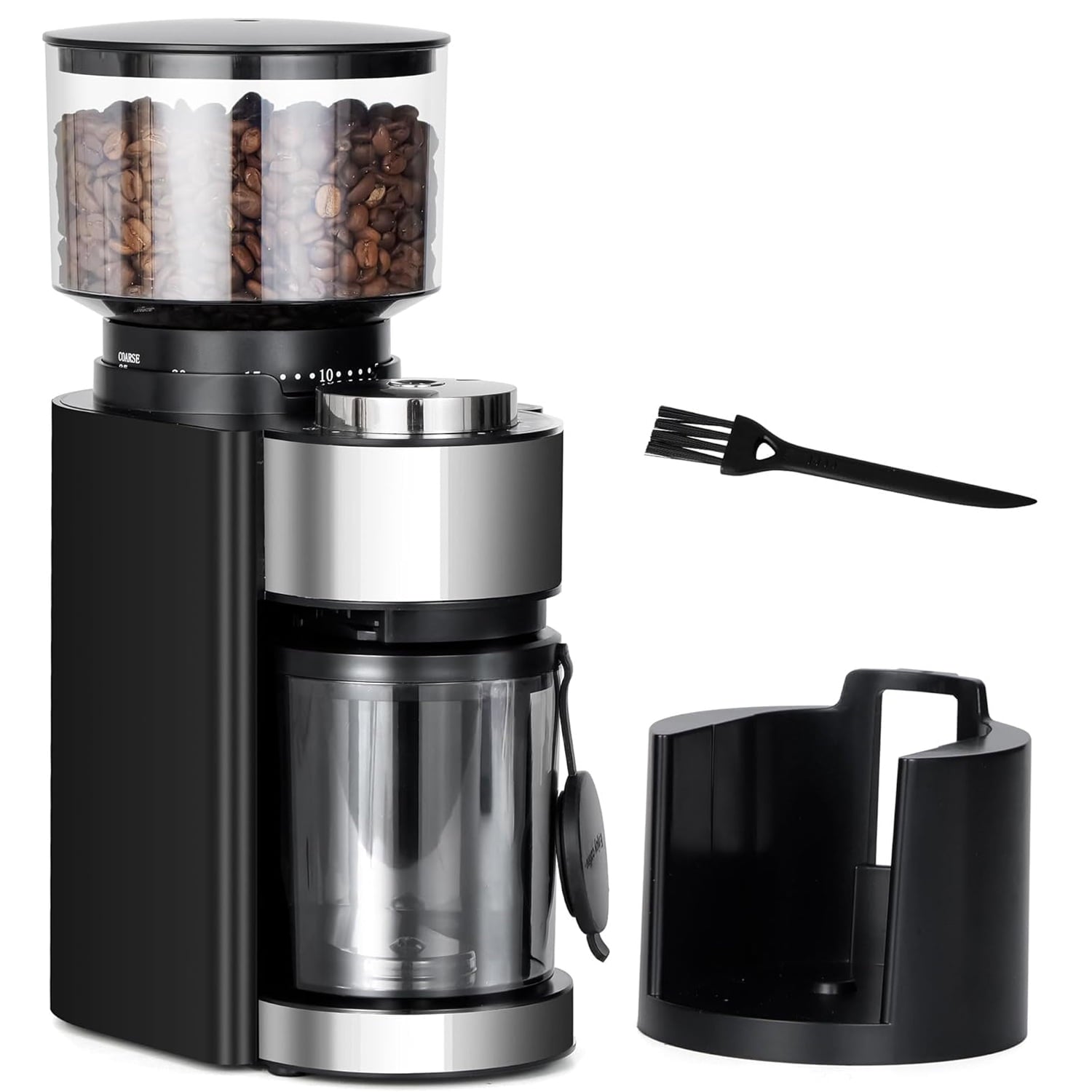 Behome Coffee Grinder Electric, Burr Grinder, One Touch Operation, Removable Container & Easy to Clan, Adjustable & Automatic, 25 Grind Settings - Fine to Coarse(Black)