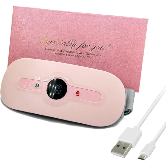 BN-LINK Heating Pad for Period Cramps, Portable Cordless, 6 Heat Levels and 6 Massage Modes, Waist or Belly Heating Pad for Women and Girl(Pink)