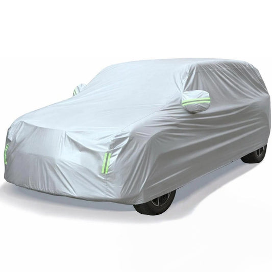 BN-LINK 2-Layer Car Cover Waterproof All Weather, Car Covers for Automobiles with Reflective Strips & Side Zipper, Sun Wind Rain Snow UV Protection Full Exterior Covers for SUV