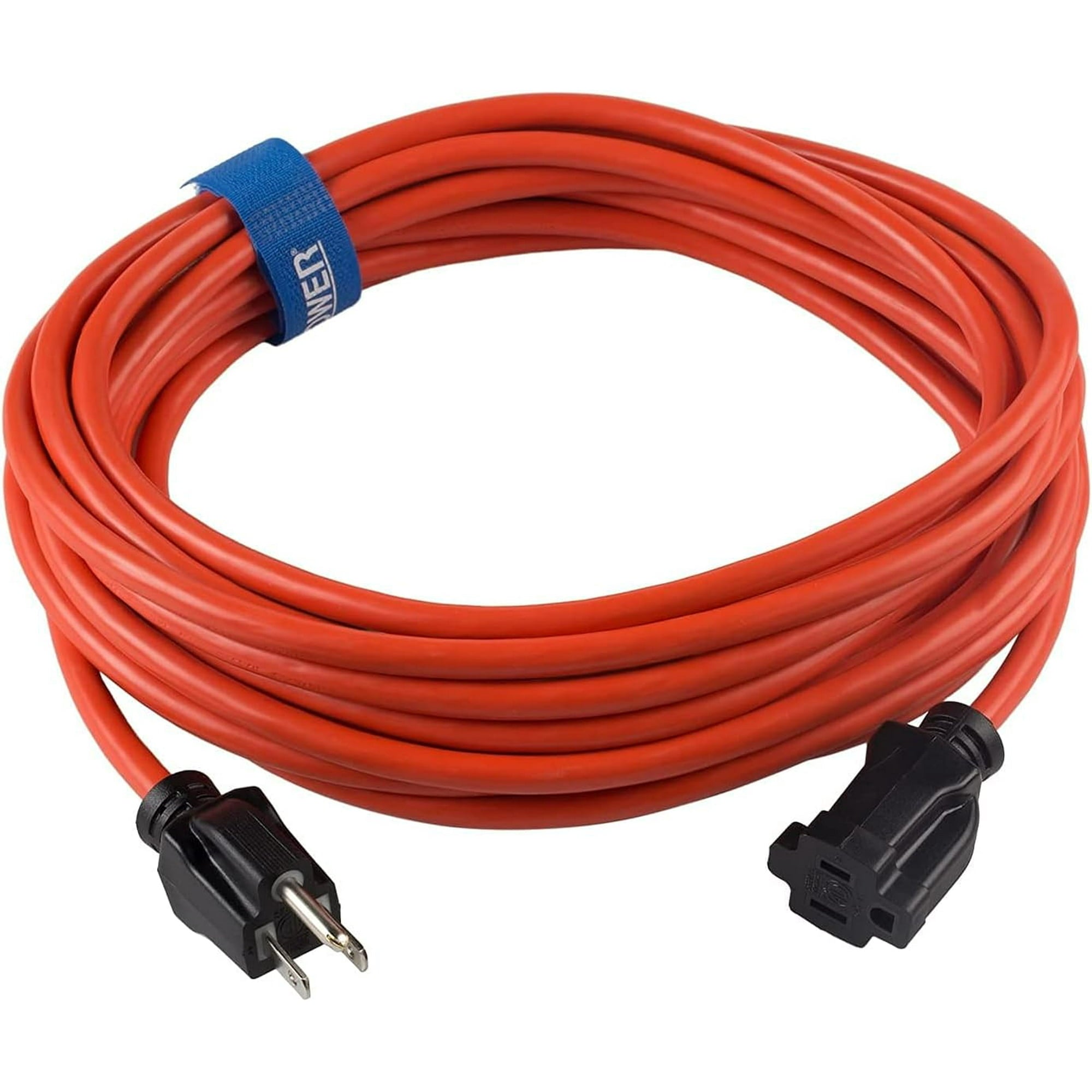 Clear Power 25 ft Outdoor Extension Cord 16/3 SJTW, 3-Prong Grounded Plug, Orange, Water & Weather Resistant, Flame Retardant, General Purpose Power Cord for Lawn & Garden