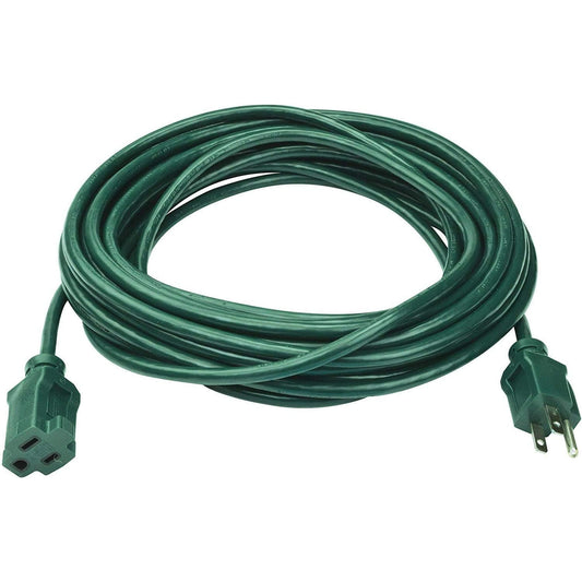 BN-LINK 25 ft Outdoor Extension Cord 16/3 SJTW, Lawn & Garden Green Cable for Holiday Decoration, 3-Prong Grounded Plug, Water & Weather Resistant, Flame Retardant