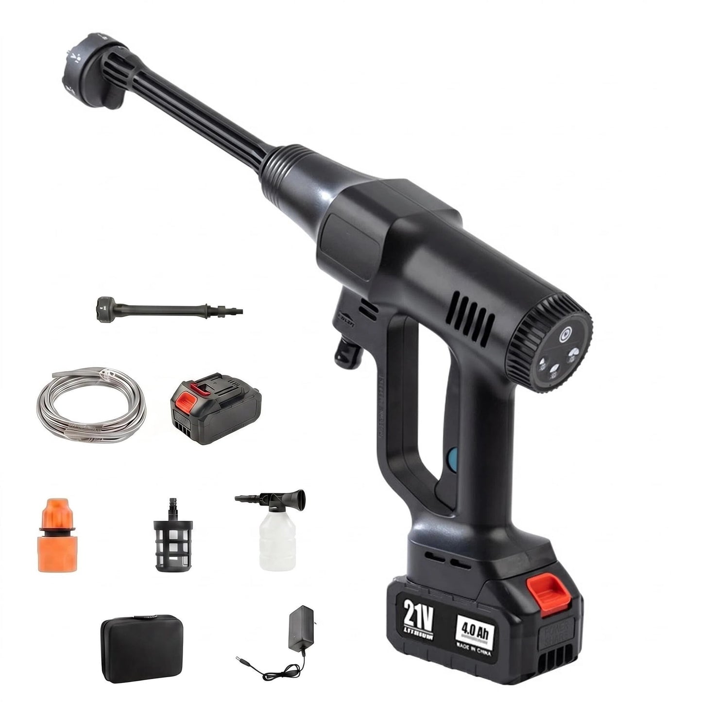 BN-LINK 6-in-1 Nozzle Electric Pressure Washer, Cordless Power Washer with Foam Cannon Attachment & 3 Speed Modes, Pressure Washer for Cars, Fences, Home, Patios