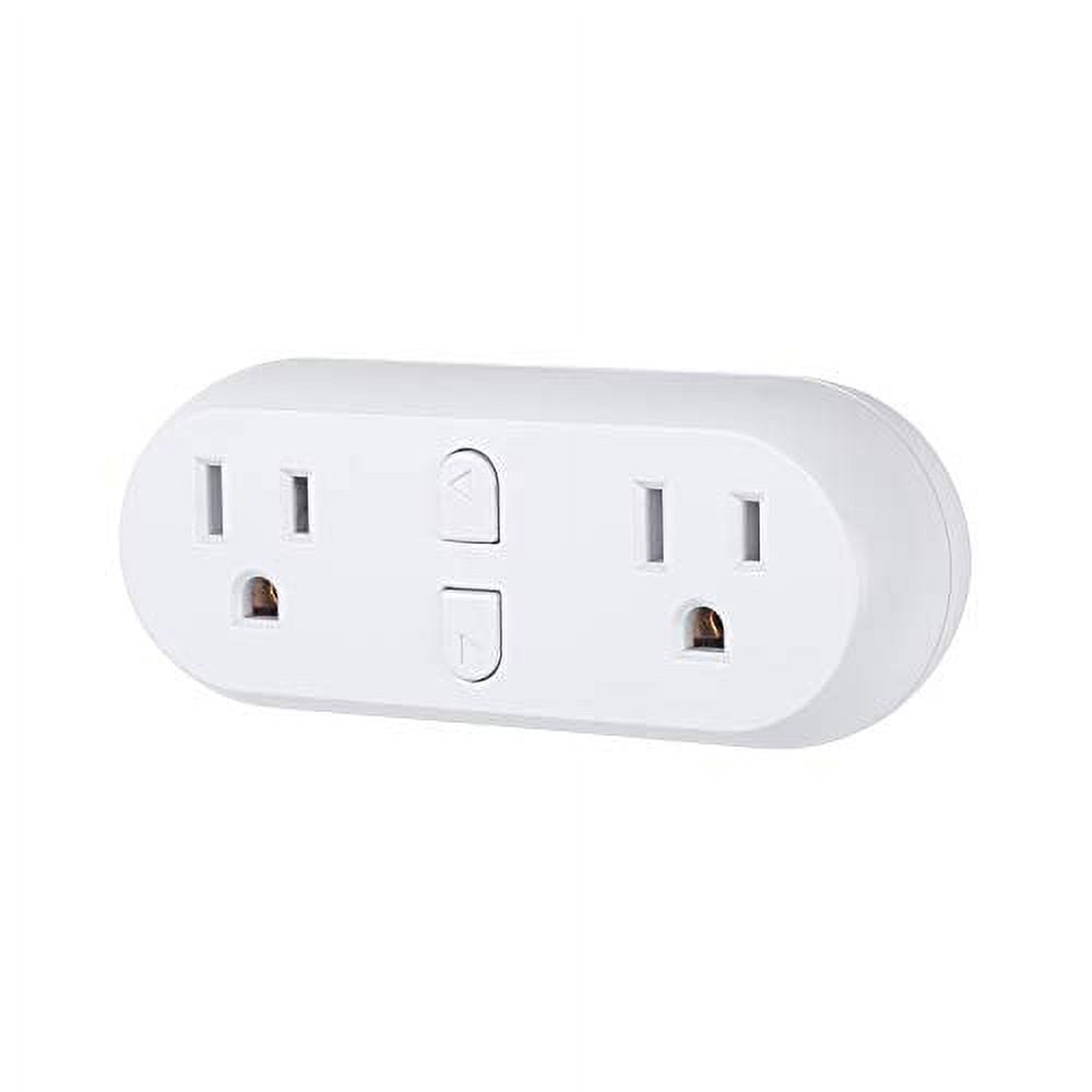 HBN Smart Plug 15A, WiFi Outlet Extender Dual Socket Plugs Works with Alexa, Google Home Assistant, Remote Control with Timer Function, No Hub Required, ETL Certified, 2.4G WiFi Only, 1- Pack