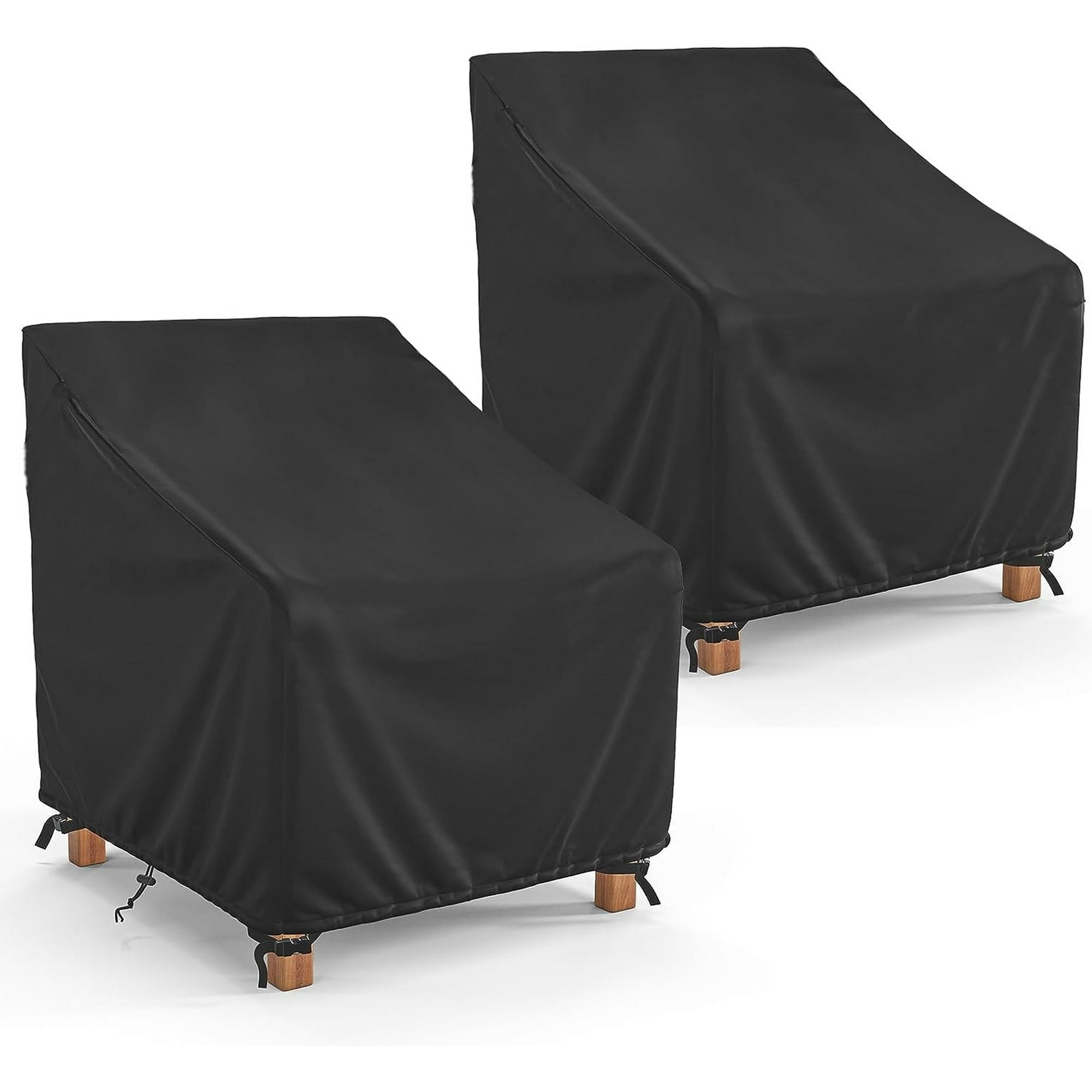 Outdoor Chair Covers, 210D Patio Furniture Covers Waterproof, Lawn Furnitures Covers Fits up to 33W x 33D x 36H Inches, Black, 2 Pack