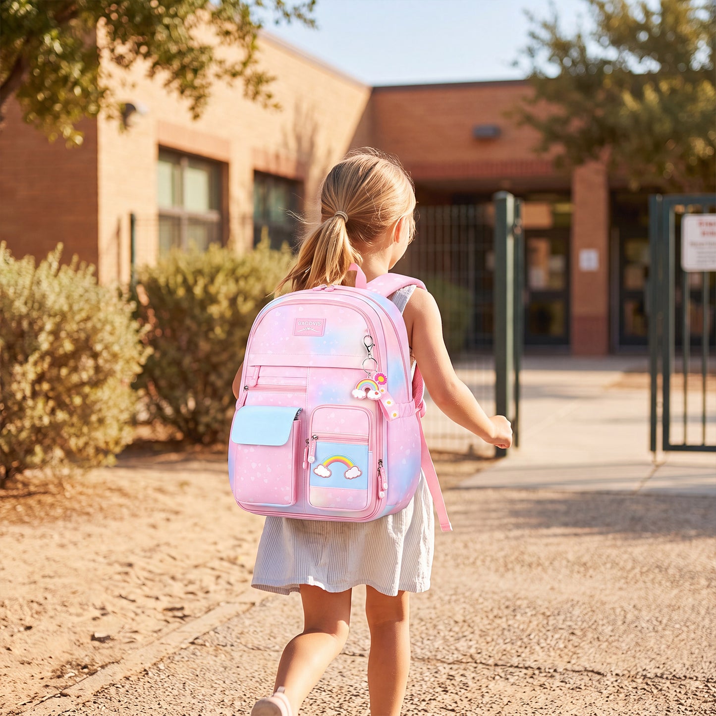 Behome 17” Backpack for Girls, Large kids backpack, School Backpacks with Durable & Water-Resistant Fabric, for Elementary, Middle, and High School Students