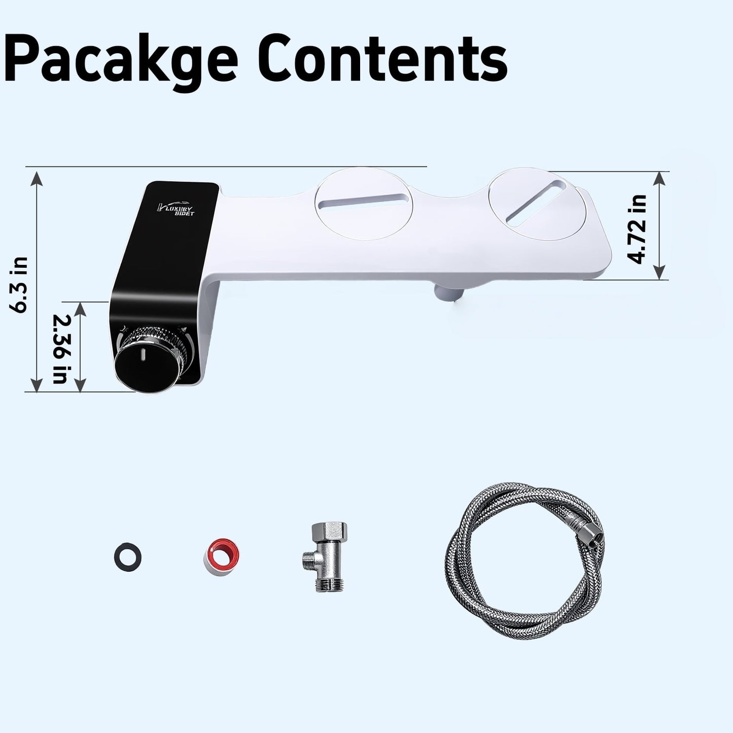Behome Bidet Attachment for Toilet, Non-Electric Bidet Attachment for Toilet Seat, Easy Install Bidet Toilet Seat Attachment with Adjustable Water Pressure