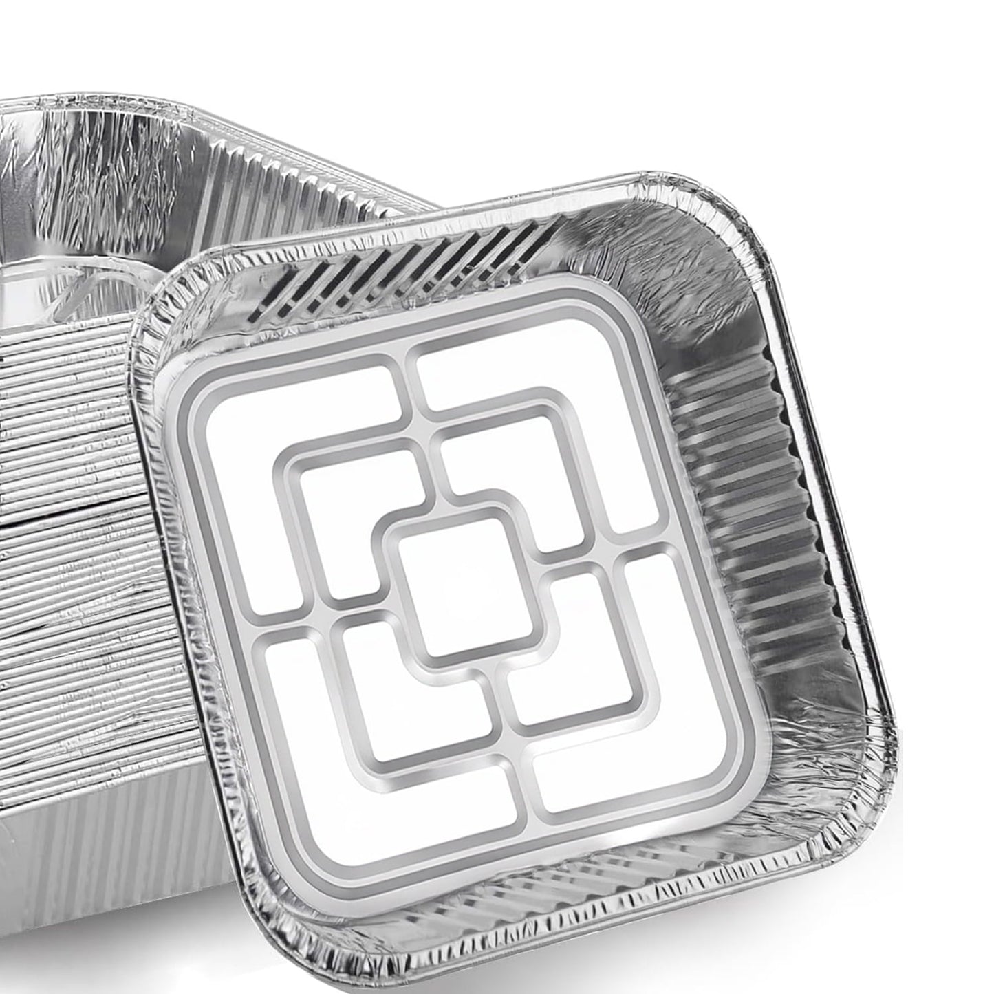 Behome 30 Pack Aluminum Pans, 8x8 Square Disposable Aluminum Baking Cake Pans, Heavy Duty Aluminum Roasting Trays for Baking, Cooking Food