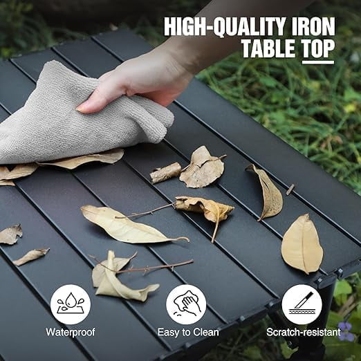 BN-LINK Folding Table Camping Table for Outdoor Barbecue Picnic Table Outdoor Table Garden Table,Lightweight with Carry Bag,47.2" L x 20.5" W x 22" H, Black