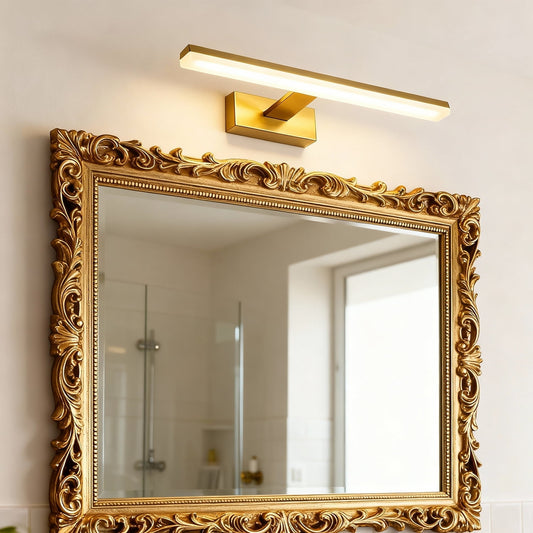 Behome Bathroom Vanity Light, 3-Light Modes Modern Vanity Light Over Mirror, 16 inch Vanity Lighting Fixture Dimmable 3CCT LED Bar Vanity Light for Bathroom Restroom, Gold
