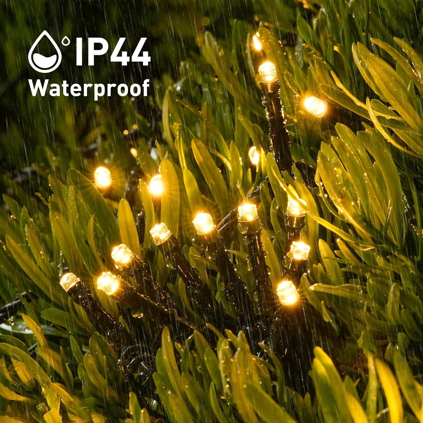 BN-LINK 2 Packs Solar String Christmas Lights, 39FT 100 LED Solar String Lights with 8 Lighting Modes, Outdoor Waterproof Christmas Lights for Xmas Tree, Party, Garden(Warm White)