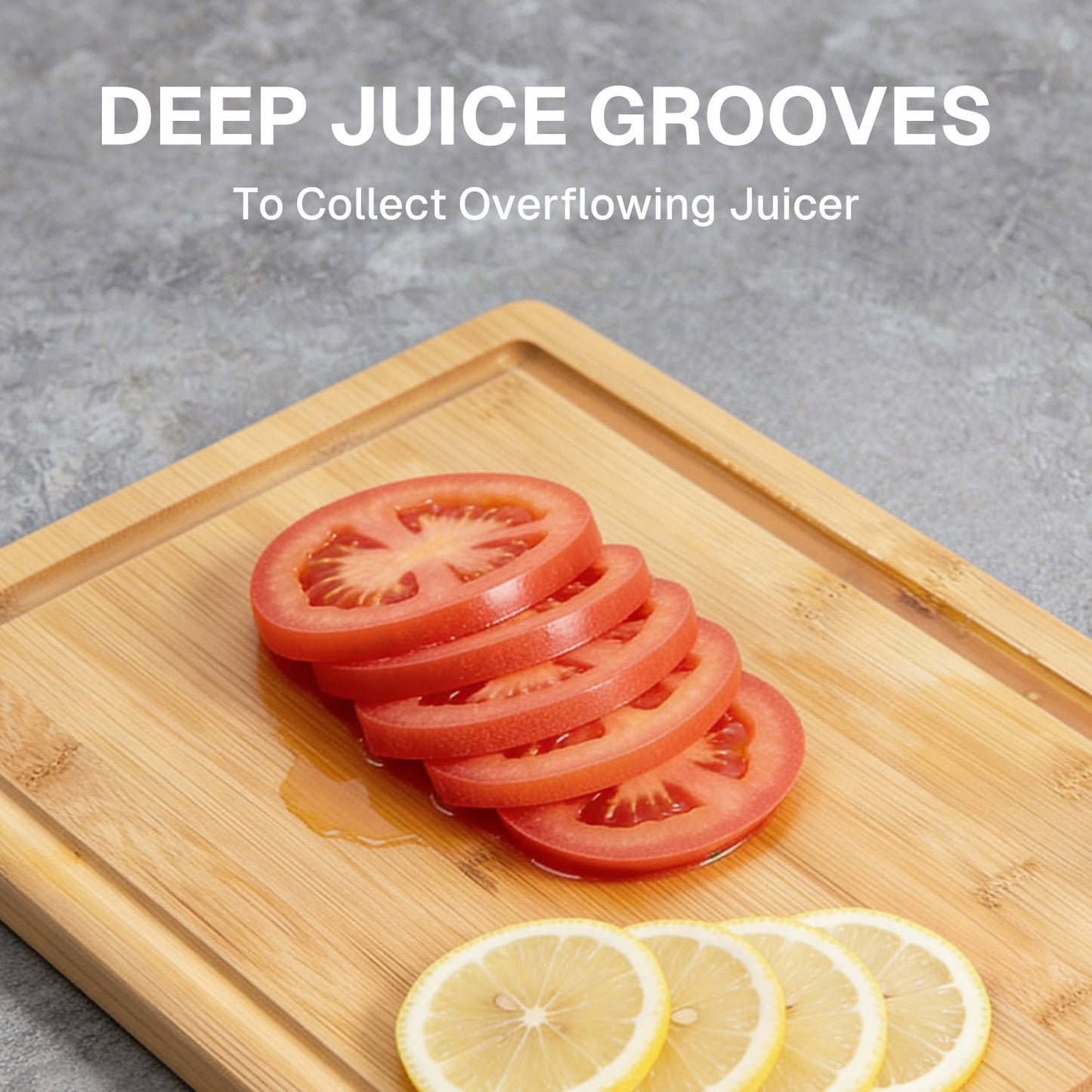 Behome 3 Pack Bamboo Cutting Boards Set for Kitchen, Wooden Chopping Boards with Holder and Deep Juice Grooves, Durable Serving Boards for Meat, Vegetables & Fruits