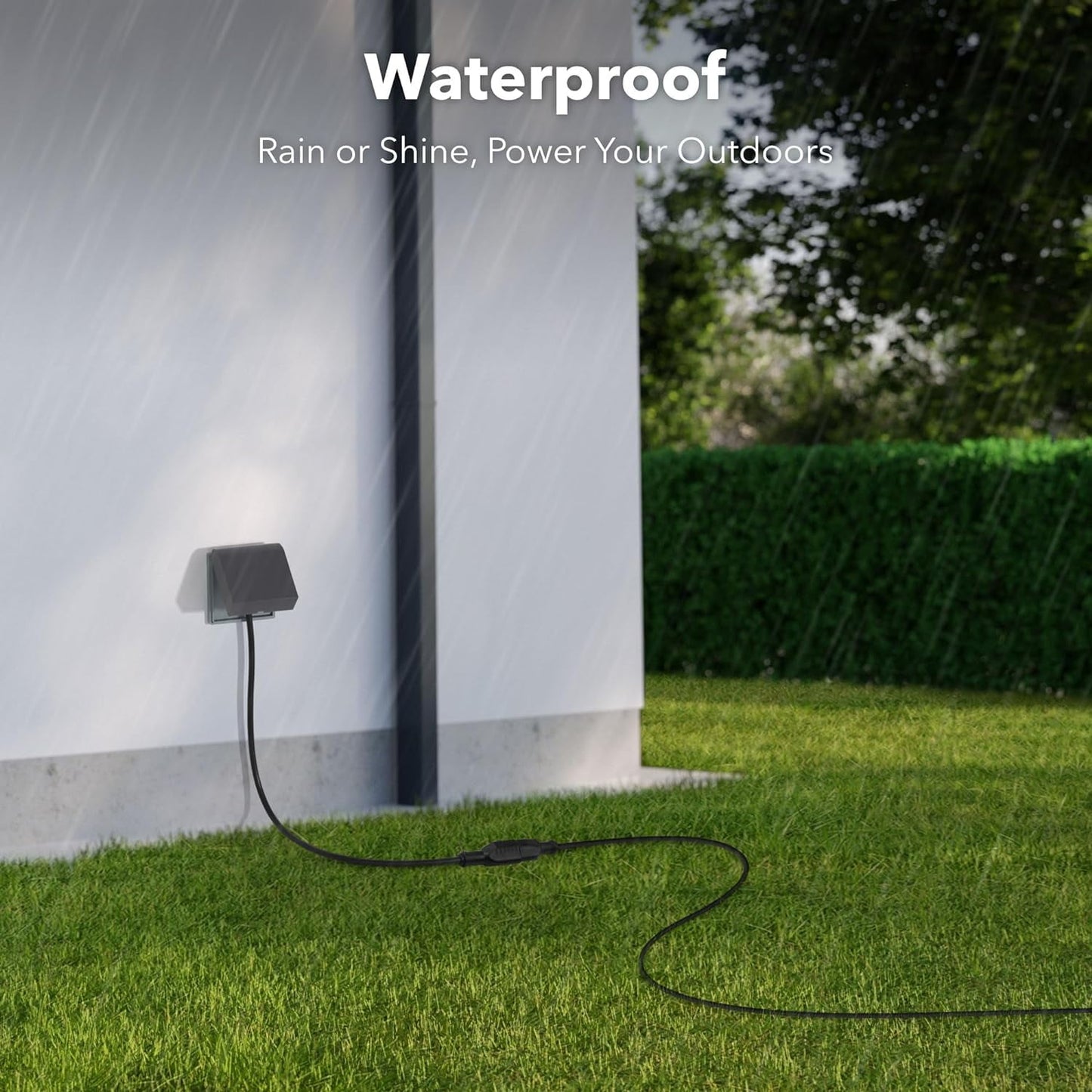 BN-LINK 8ft Indoor/Outdoor Extension Cord 16/3 SJTW, Black, Water & Weather Resistant, 3-Prong Grounded Plug for Landscaping & Holiday Decorations, Home & Office, 13A ETL