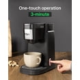 HBN Single Serve Coffee Maker for K-Cups, 3 Brew Sizes, Compact K Cup Pod Brewer Machine, Fast 30-Sec Heat Up, 10oz Removable Reservoir, for Coffee, Tea, Hot Cocoa, Black