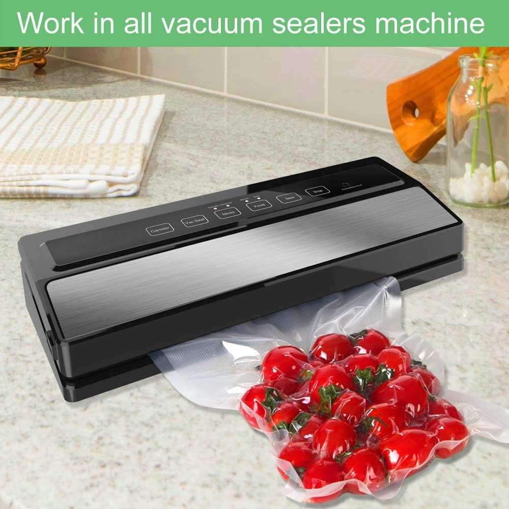 Behome Vacuum Sealer Bags, 2 Rolls (7.87”x 50’&11.02” x 50’) Textured Vacuum Sealer Bags for Food Sealer, for Sous Vide Cooker and All Vaccum Food Sealer Machines