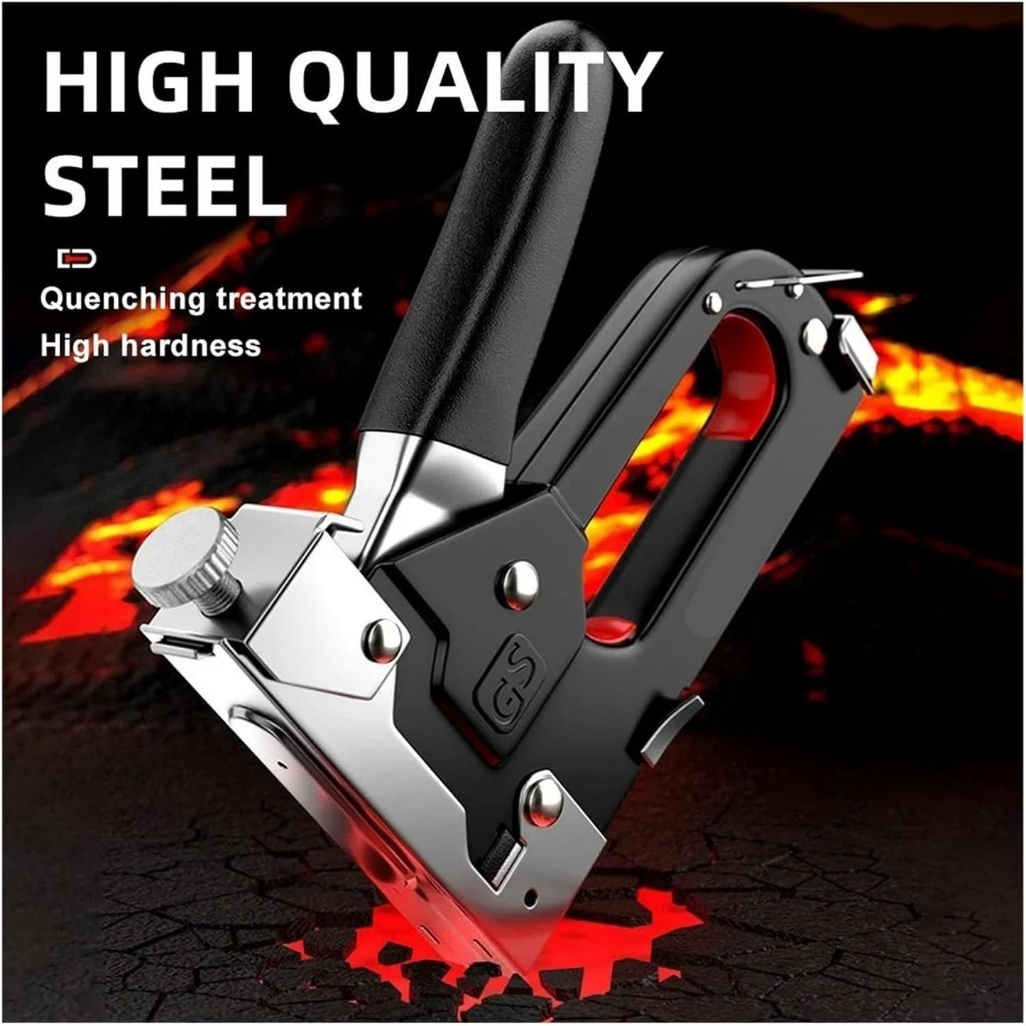 Behome Staple Gun Heavy Duty, 4-in-1 Stapler Gun with 4000 Staples and Staple Remover, Adjustable Power Stapler Nail Gun for Wood, Crafts, Carpentry, Decoration DIY