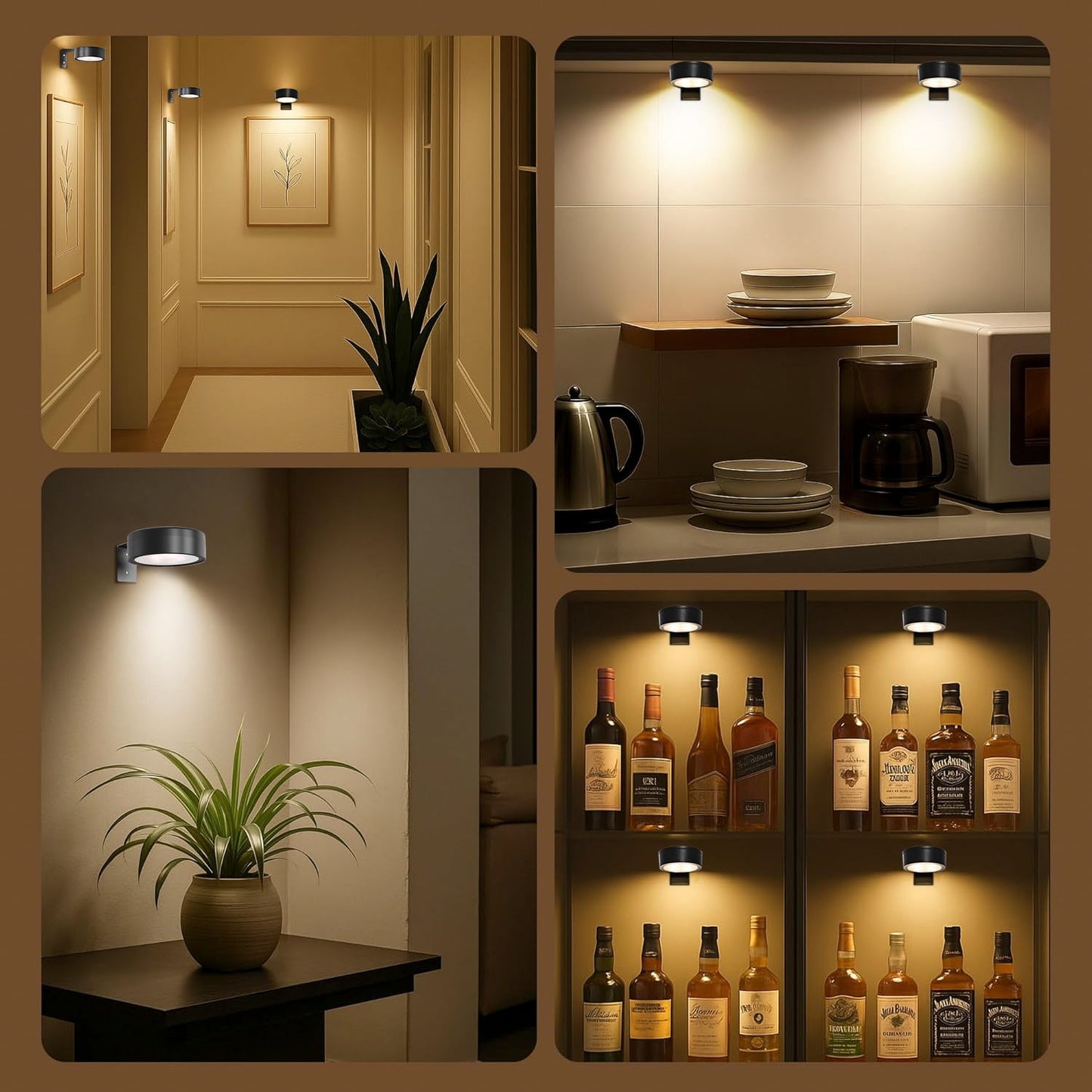 Behome 3 Pack Picture Lights, Magnetic Battery Operated Painting Light with 3 Color Temperatures and 5 Brightness, Remote Dimmable Timer Picture Frame Light for Art Painting, Art Display