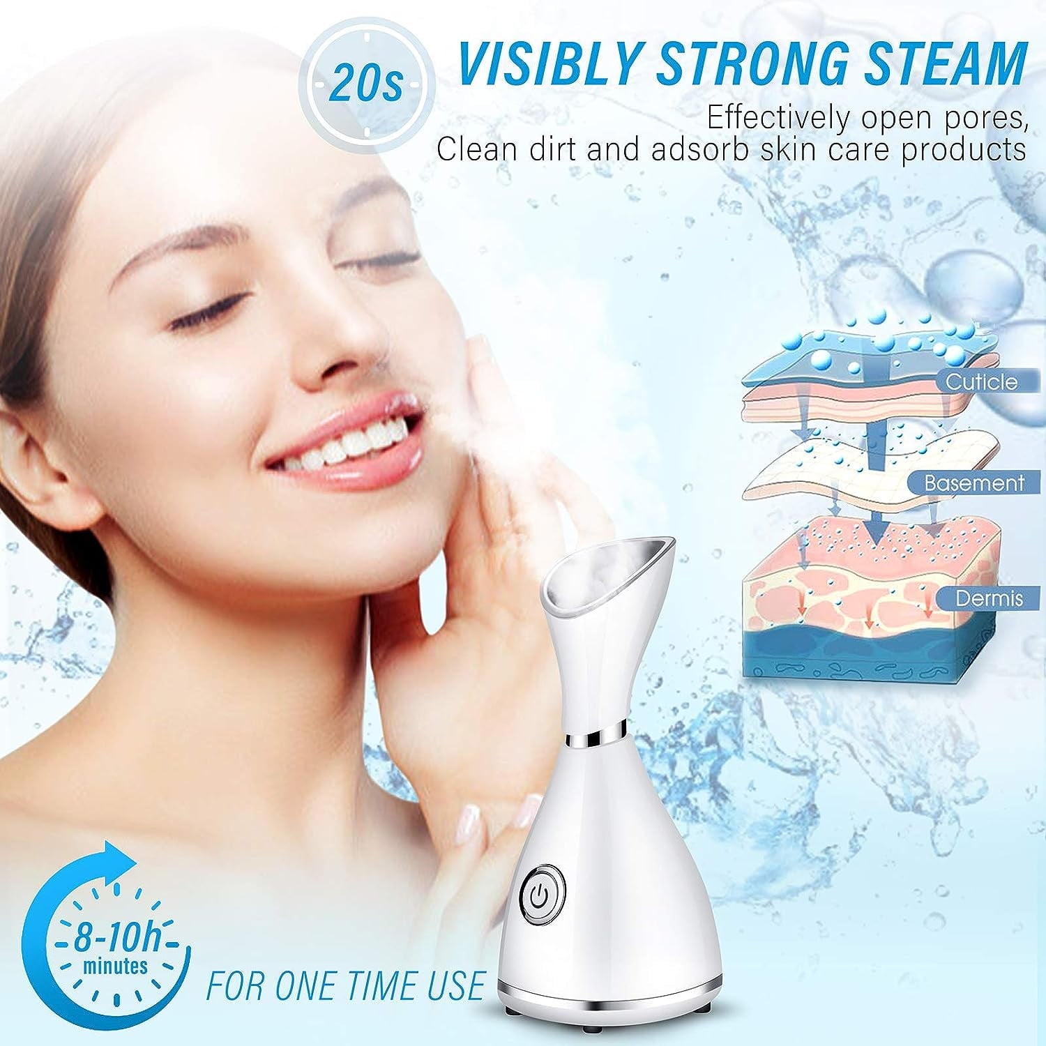 Portable Facial Steamer, Nano Face Steamer Warm Mist Home Skin SPA Steamers for Sinuses Acne Pores Cleanse