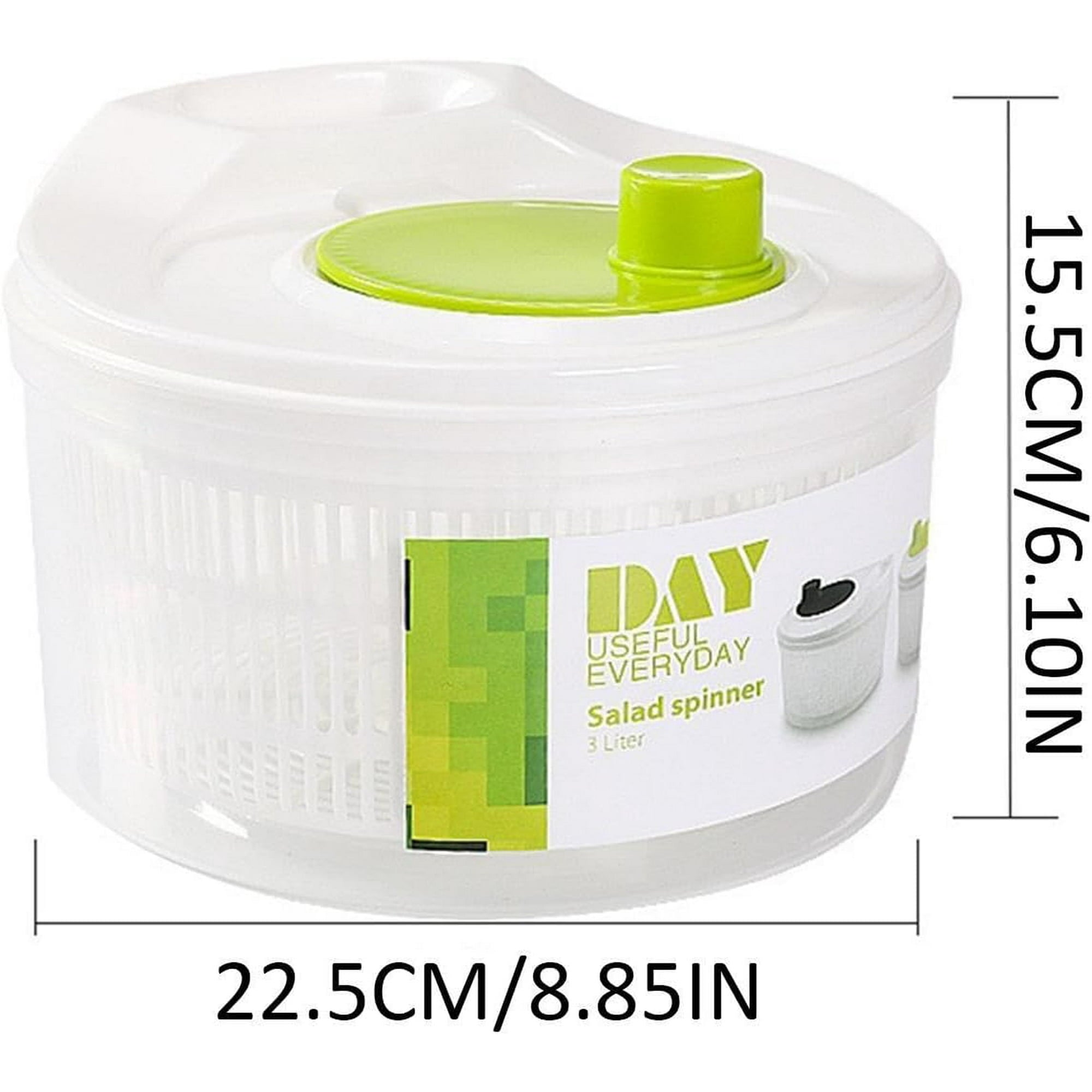 BN-LINK 3L Salad Spinner with Drain, Quick and Easy Multi-Use Lettuce Spinner, Vegetable Dryer, Fruit Washer, Pasta and Fries Spinner