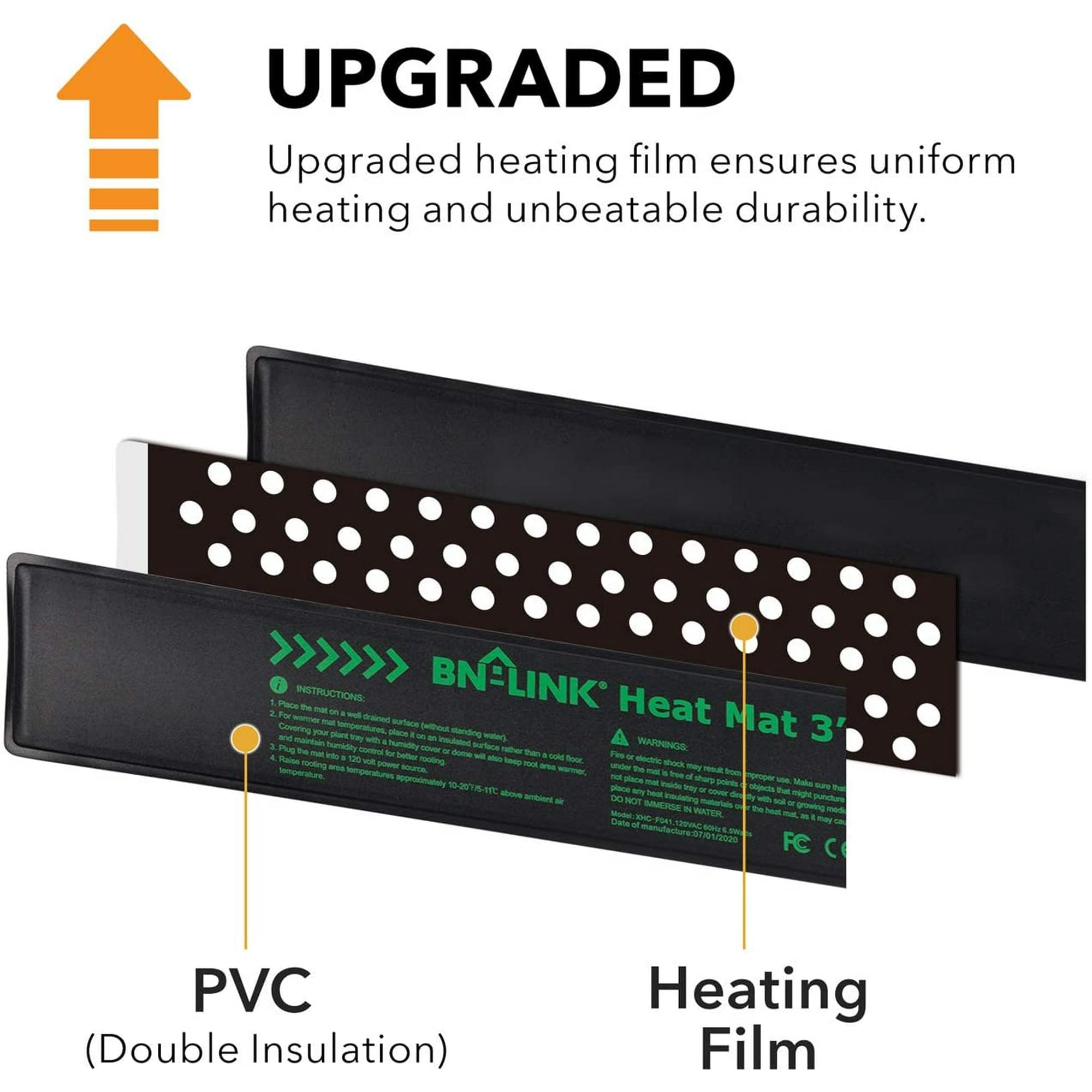 BN-LINK Durable Seedling Heat Mat Heating Pad 3" x 20" with Digital Thermostat Controller Combo Set Waterproof for Indoor Seed Starting and Plant Germination