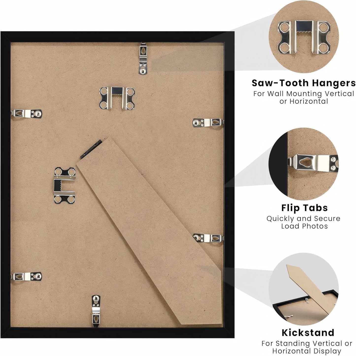 Behome 7.3 x 9.8 Diploma Frame Set of 6, Black Certificate Frame, Display Pictures 5.9 x 7.8 with Mat or 7.3 x 9.8 Without Mat, for Wall and Tabletop
