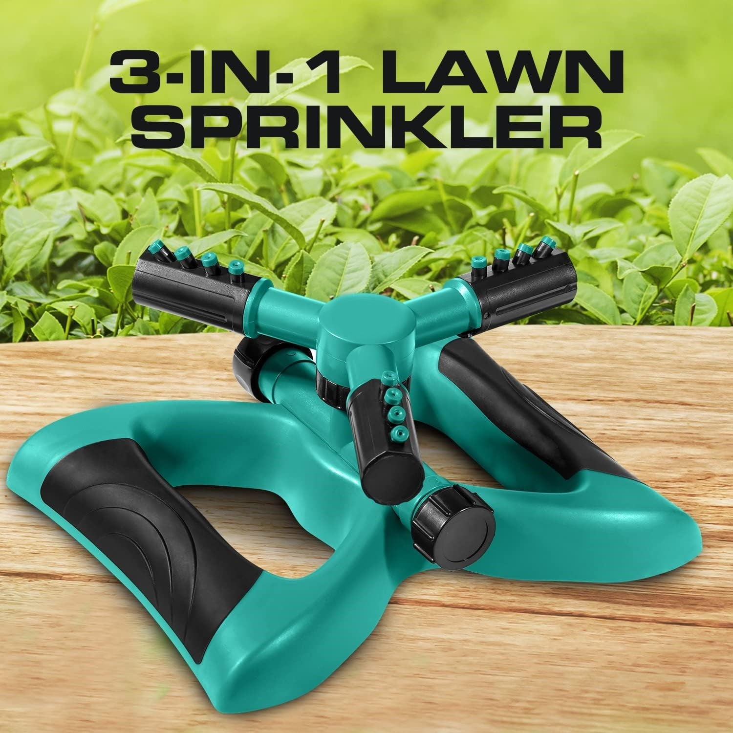 BN-LINK Sprinkler, Sprinklers for Yard Large Area, Rotating Lawn Sprinkler, Powerful and Even Watering for Lawns and Gardens, Water Sprinkler, Green