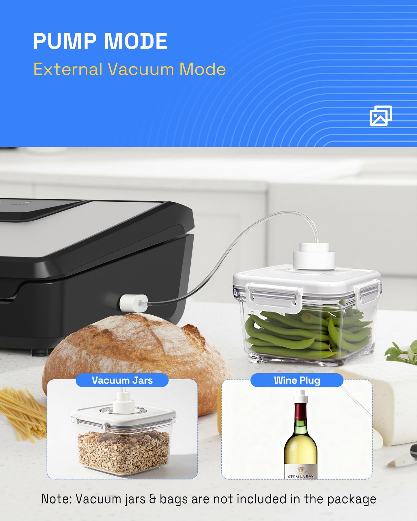 HBN Vacuum Sealer Machine Commercial Automatic Food Vacuum Sealer Built-in Cutter & Bag Storage Countertop Vacuum Sealer with Automatic Hands-Free Lid SUS Stainless Steel 1 Bag Roll & 20 Bags