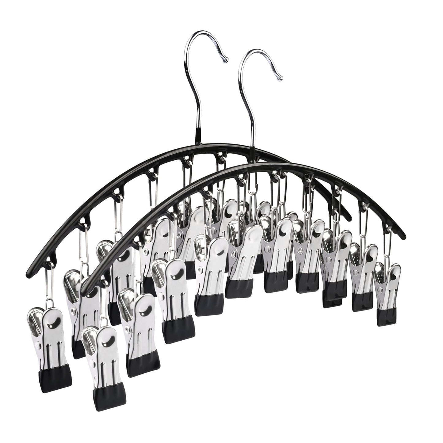 Behome 2 Pack Pants Hangers, Legging Organizer for Closet with 10 Clips, Space Saving Hanging Closet Organizer for Shorts, Jeans, Skirts, Pants