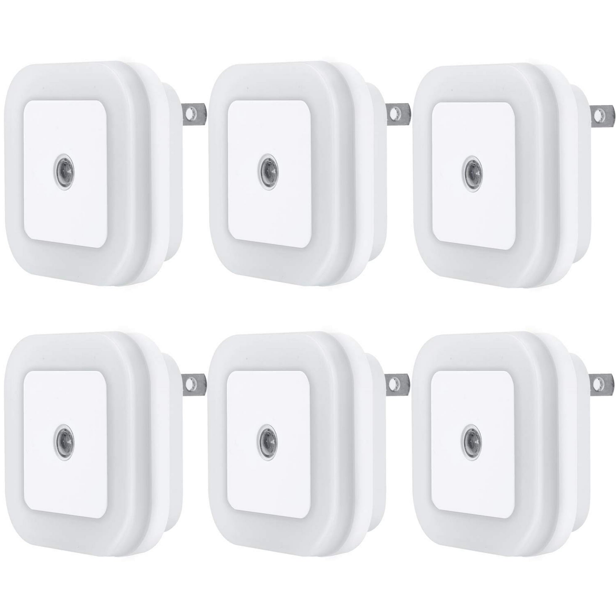 Behome Night Light with Smart Sensor, Auto-On/Off, Dusk to Dawn Night Lights Plug into Wall 6-Pack, LED Night Lamp for Bedroom, Bathroom, Hallway, Warm White