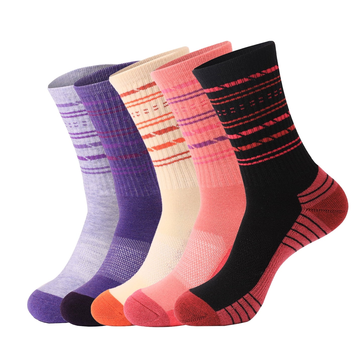 Behome 5 Pairs Woman Winter Socks, Thick Warm Walking Hiking Socks for Ladies, Thermal Thick Wool Socks for Woman